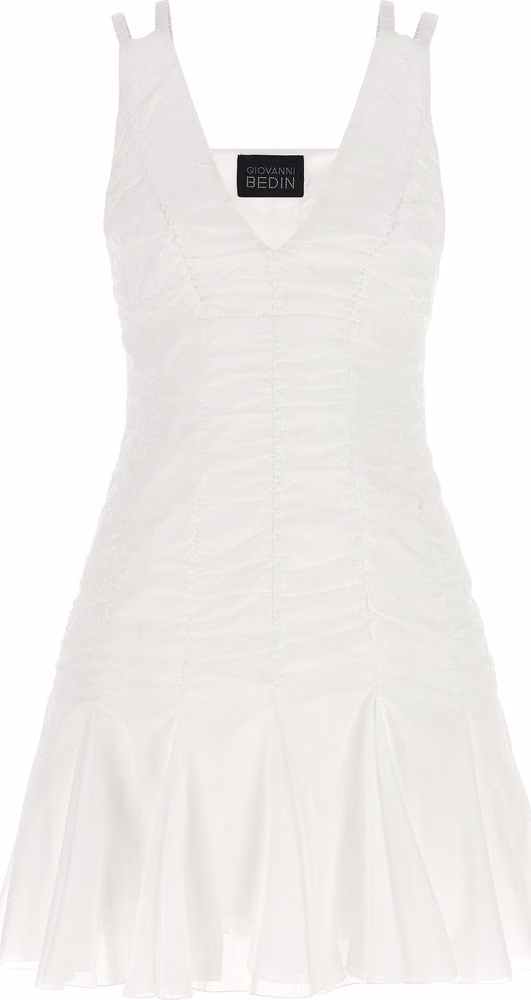 Giovanni Bedin White Cotton Short Dress