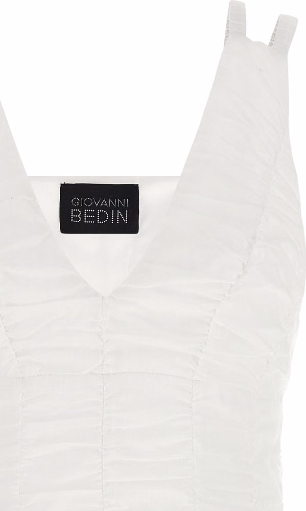 Giovanni Bedin White Cotton Short Dress