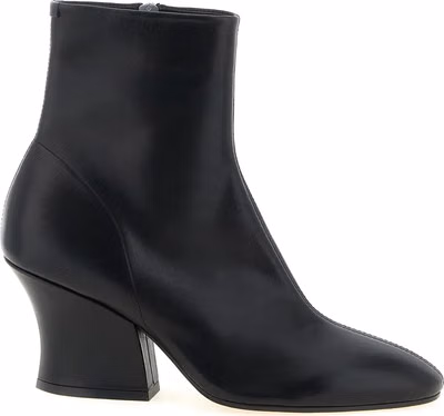 Black Calfskin Ankle Boots