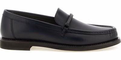 Black Calfskin Slip-On Loafers