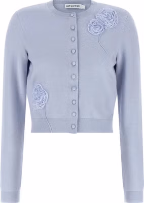 Blue Polyester Cardigan