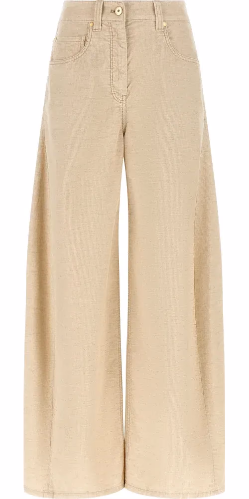 Brunello Cucinelli Beige Cotton Casual Pants