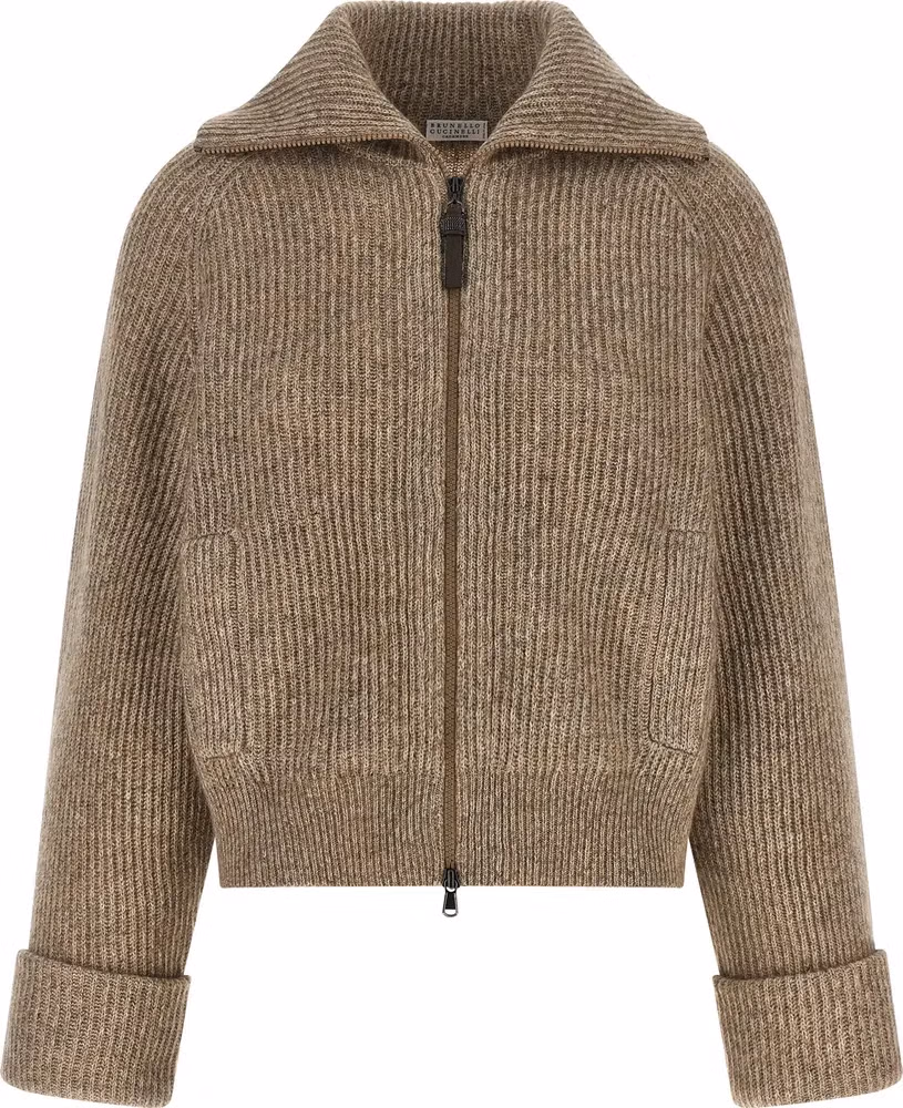 Brunello Cucinelli Beige Cashmere Cardigan