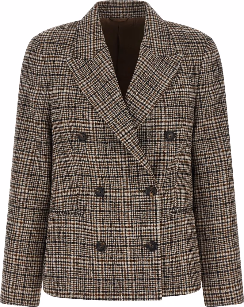 Brunello Cucinelli Beige Alpaca Leather Blazer
