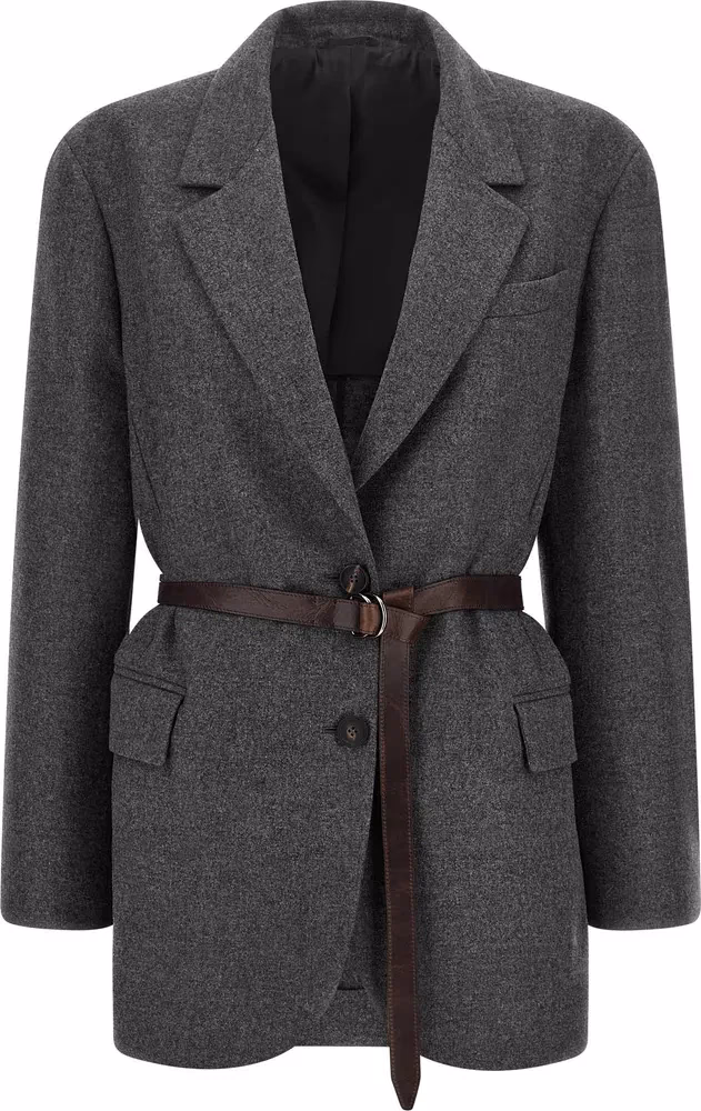 Brunello Cucinelli Gray Virgin Wool Blazer
