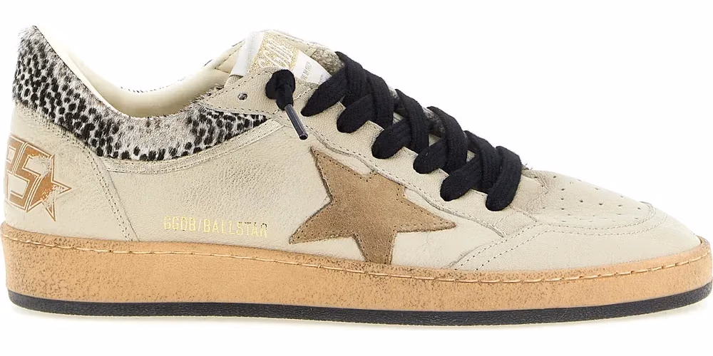 Golden Goose Beige Goatskin Low Top Sneakers