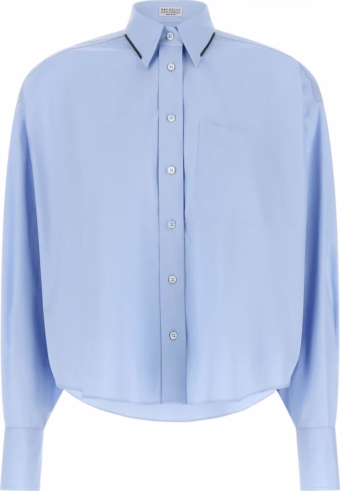 Brunello Cucinelli Blue Cotton Blouse