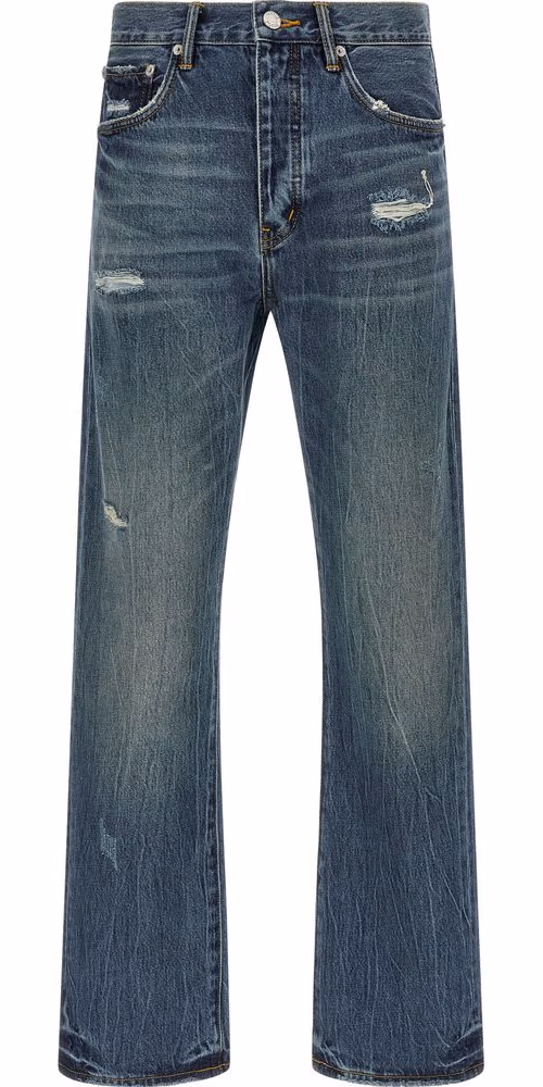 PURPLE Blue Cotton Straight-Leg Jeans