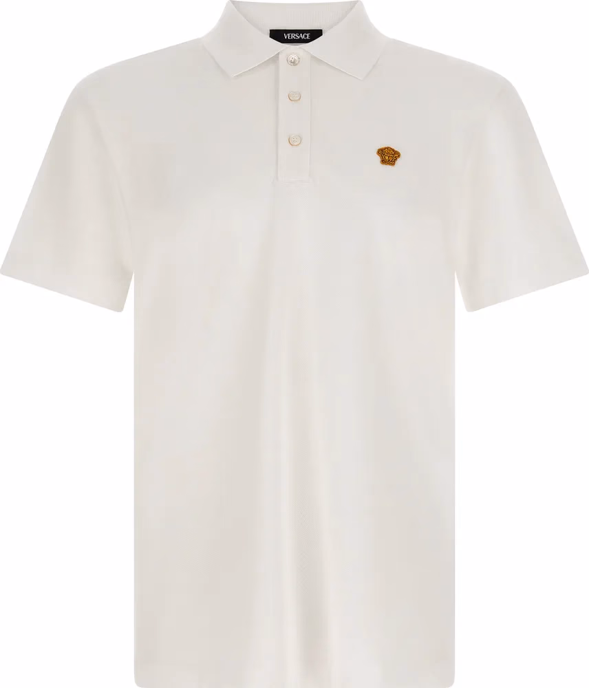 Versace White Cotton Polo Shirt