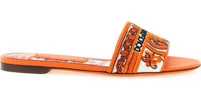 Orange Cotton Slides