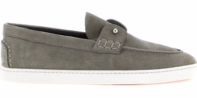 Gray Calfskin Slip-On Loafers