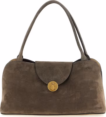 Brown Calfskin Shoulder Bag