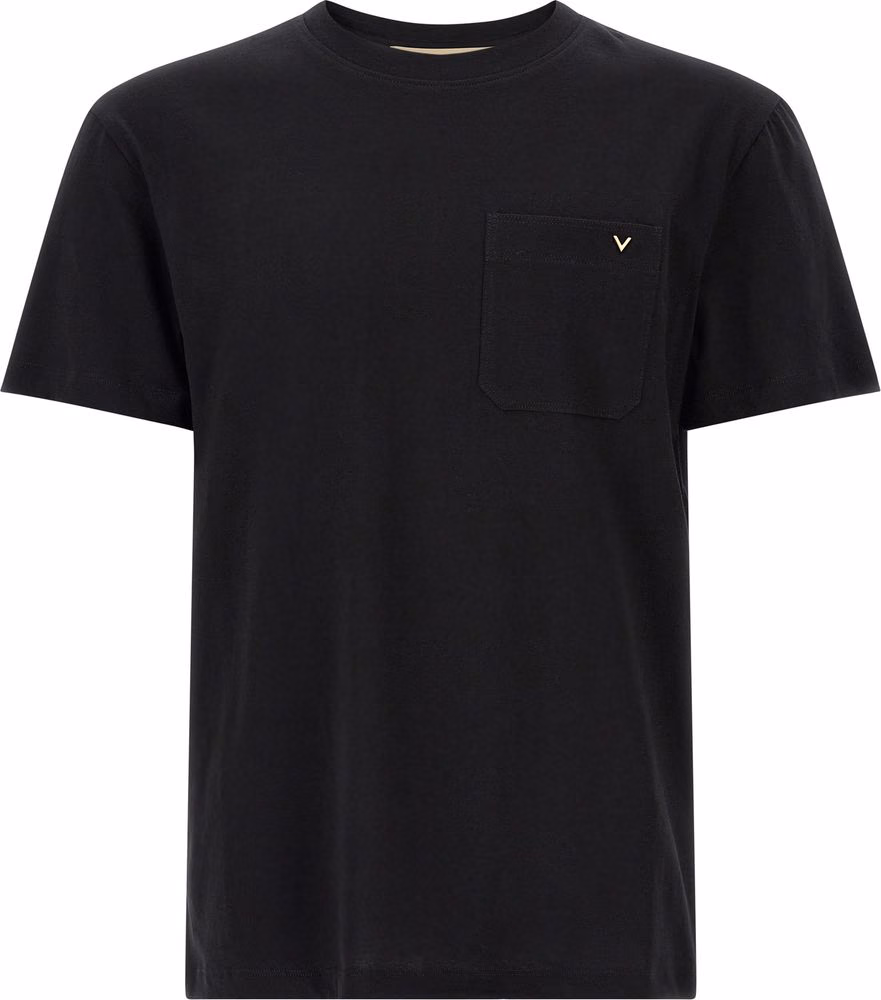 Valentino Garavani Black Cotton T-Shirt