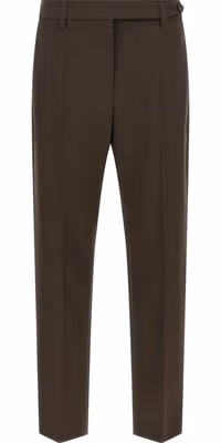 Brown Virgin Wool Dress Pants