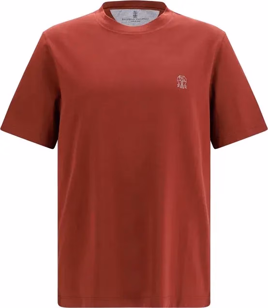 Brunello Cucinelli Bordeaux Cotton T-Shirt