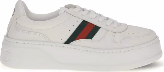 Gucci White Calf Leather Bos Taurus Chunky Sneakers