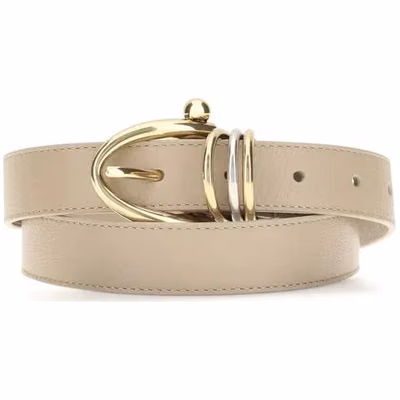 Beige Calf Leather Bos Taurus Regular Belt