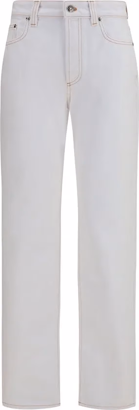 Versace White Cotton High-Waisted Jean
