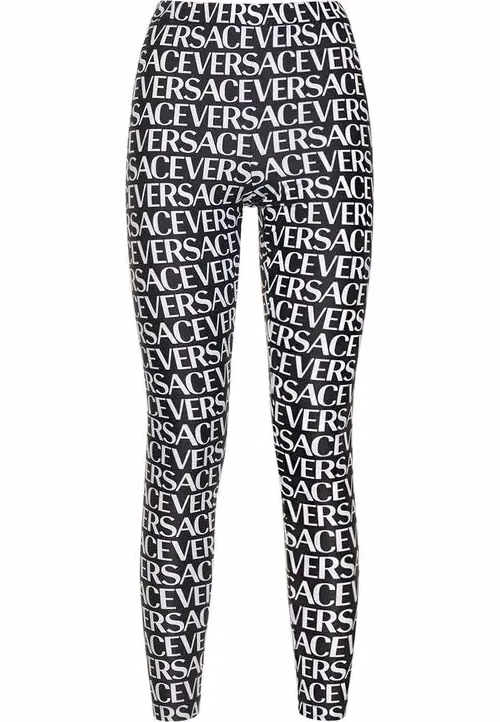 Versace Black Elastane Leggings