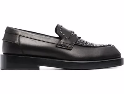 Black Leather Slip-On Loafers