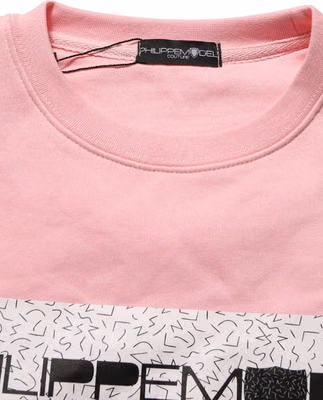 Pink Cotton Logo Long Sleeves Pullover Sweater