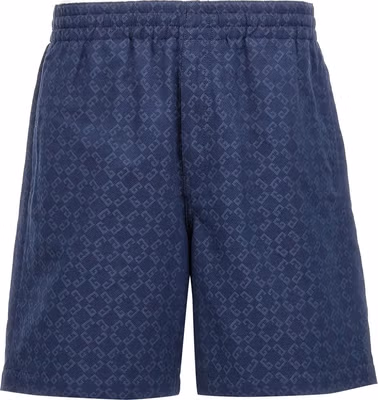 Blue Cotton Bermuda Shorts