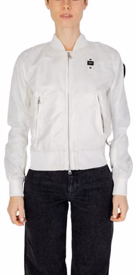 White Polyamide Bomber