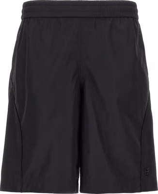 Black Polyester Bermuda Shorts