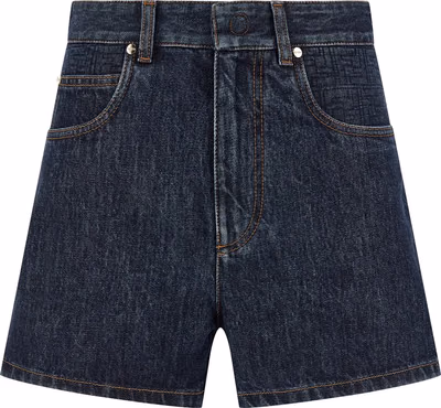 Blue Cotton Bermuda Shorts