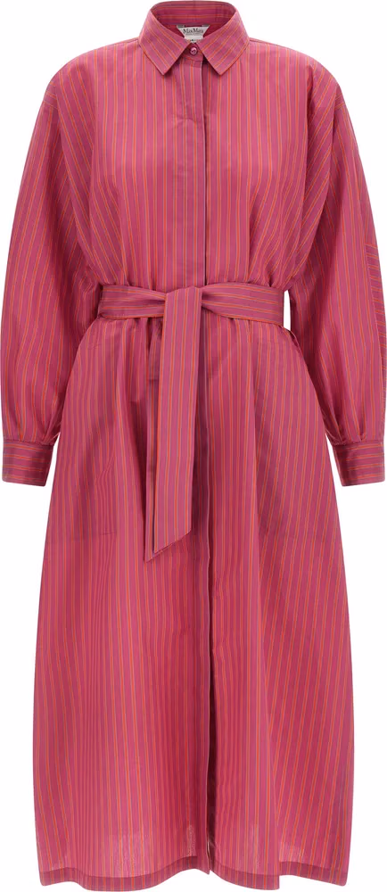 Max Mara Purple Cotton Long Dress