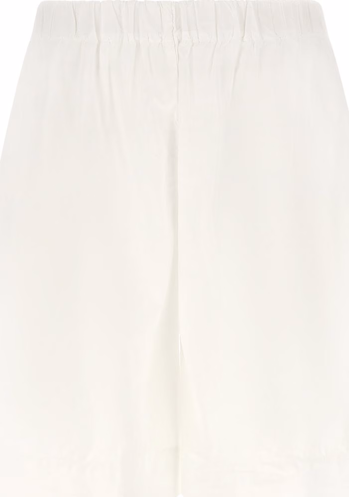 XACUS White Cotton Bermuda Shorts