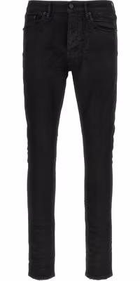 Black Cotton Tapered Jeans