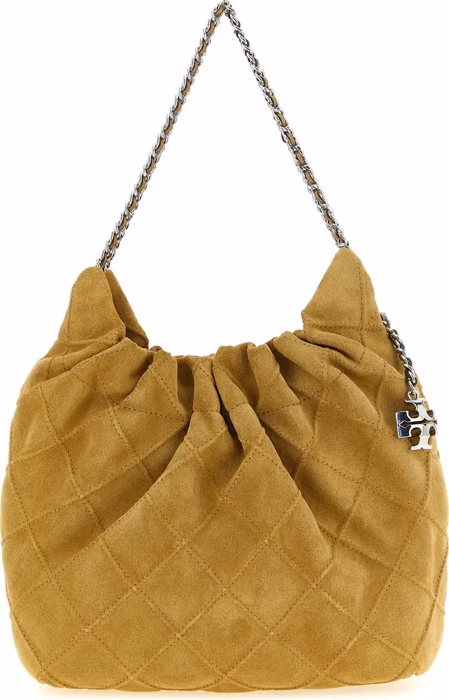 Tory Burch Beige Calfskin Shoulder Bag