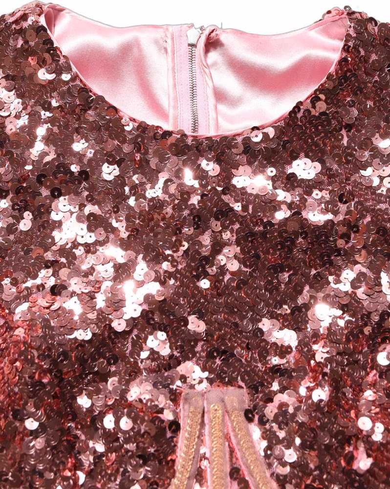 Dolce & Gabbana Pink Long Sequined Corset Detailing Gown Dress