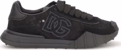 Black Calf Leather Bos Taurus Chunky Sneakers