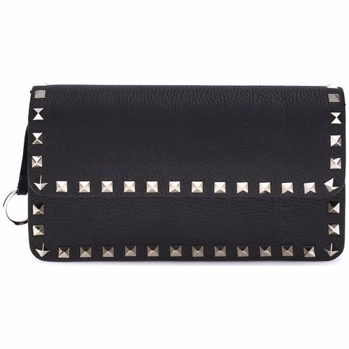 Valentino Garavani Black Calf Leather Bos Taurus Wallet