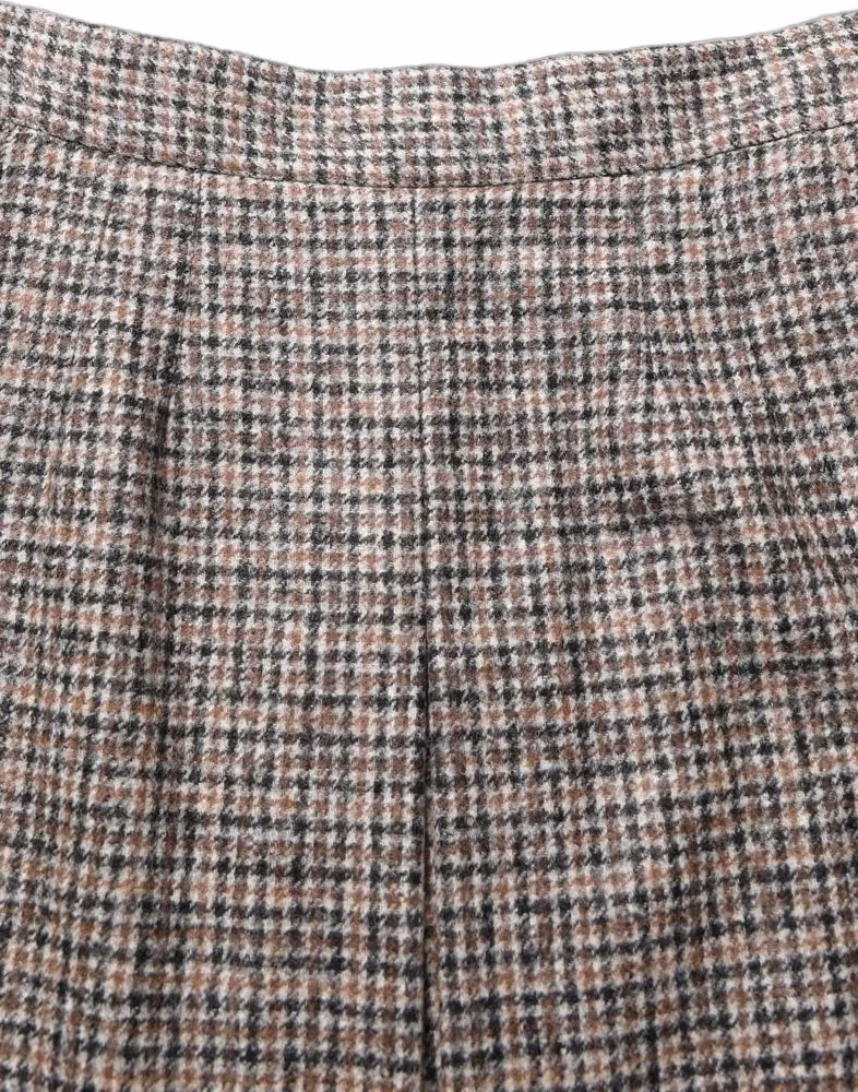 Dolce & Gabbana Brown Tweed High Waist A-line Mini Skirt