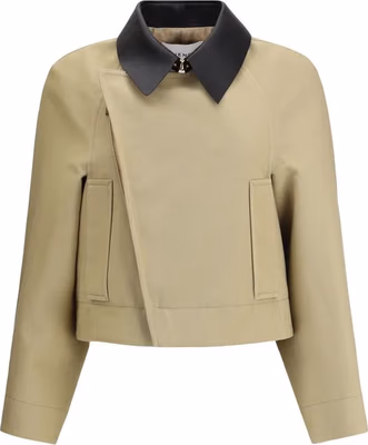 Beige Cotton Leather Jacket