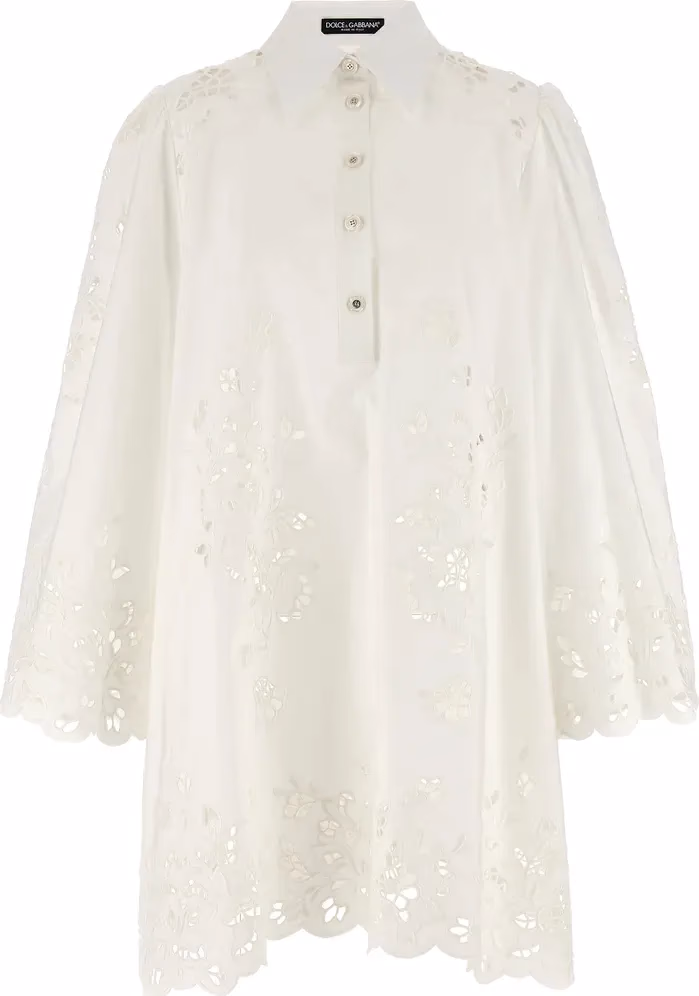 Dolce & Gabbana White Cotton Short Dress