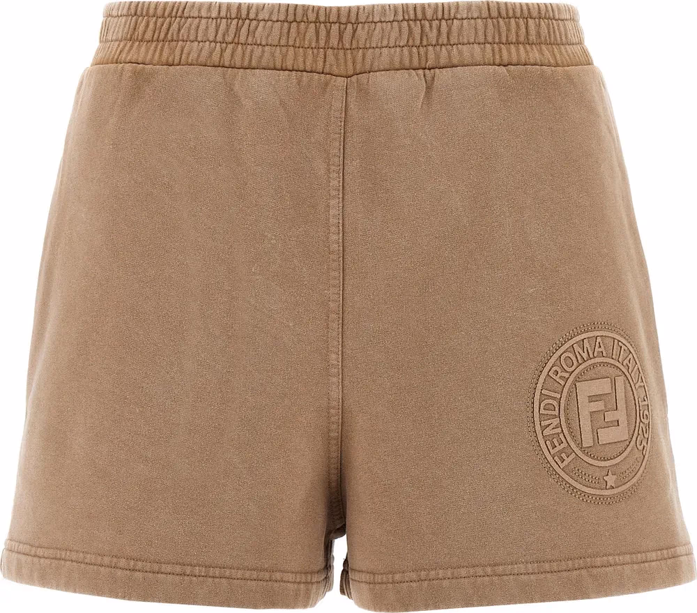 Fendi Brown Cotton Bermuda Shorts