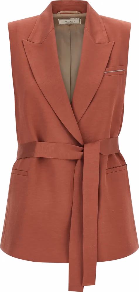 Peserico Multicolor Viscose Sleeveless Jacket