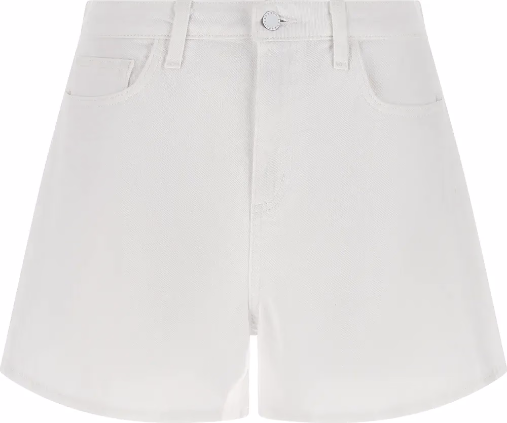 L'Agence White Cotton Bermuda Shorts