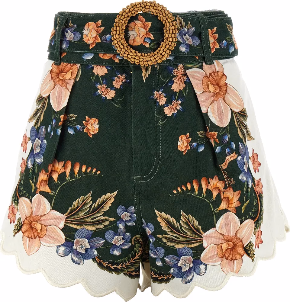FARM RIO Bicolor Linen Bermuda Shorts
