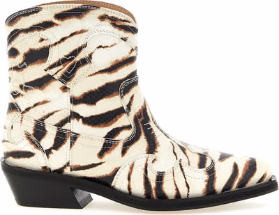 Beige Polyester Chelsea Boots