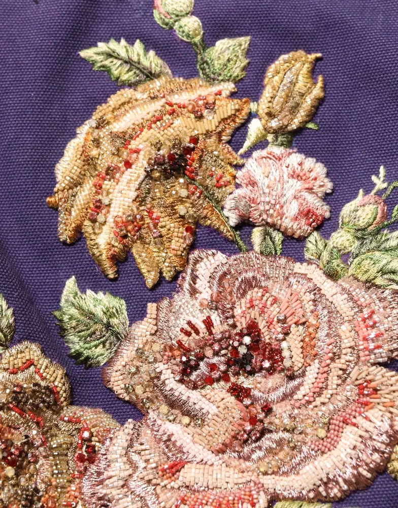 Dolce & Gabbana Purple Floral Embellsihed MidWaist Mini Skirt