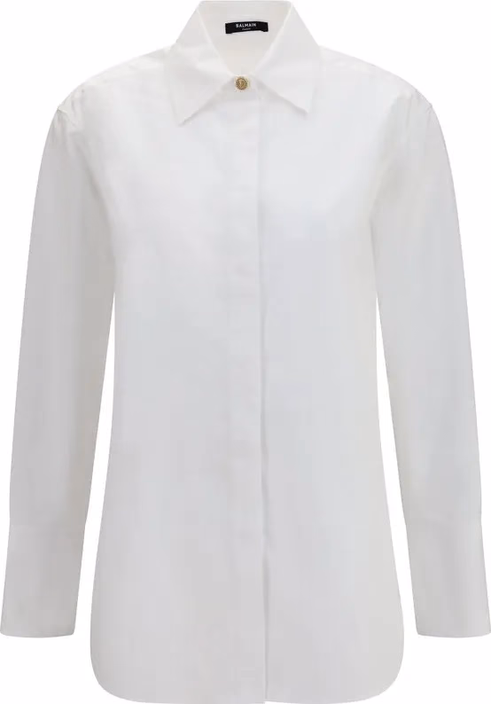 Balmain White Cotton Dress Shirt