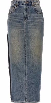 Blue Cotton Mini Skirt