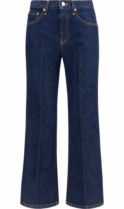 Khaite Blue Cotton Flared Jeans