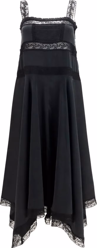 Ganni Black Silk Casual Dress