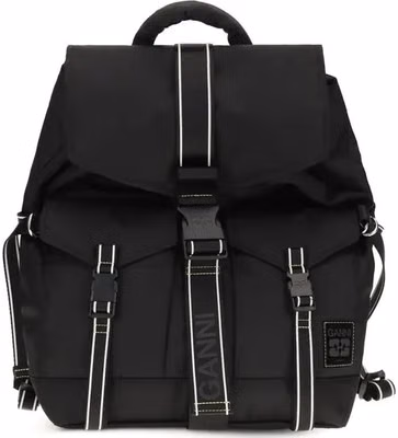 Black Recycled Polyamide Backpack